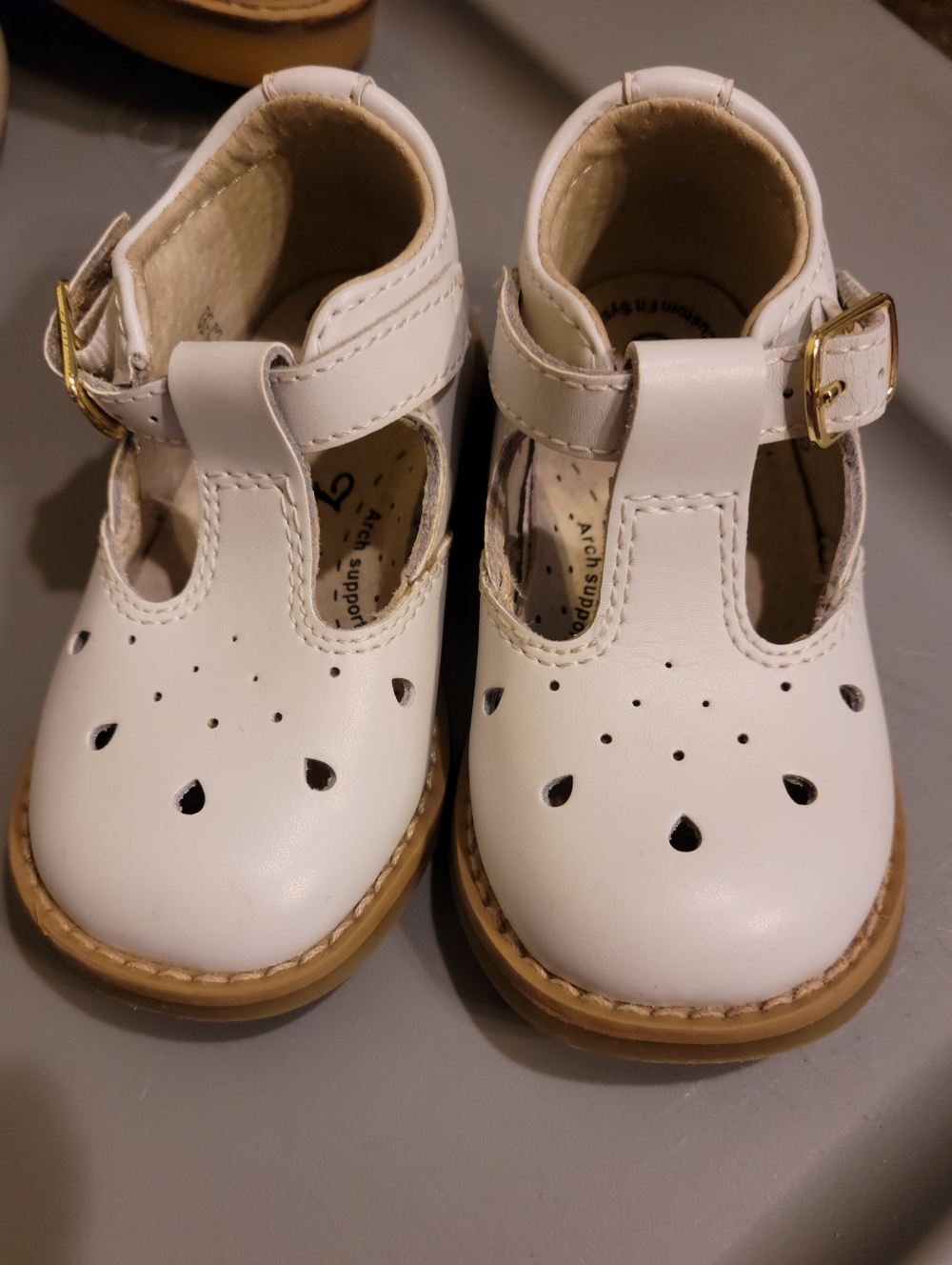 Footmate White Harper T-strap Mary Jane 3.5c
